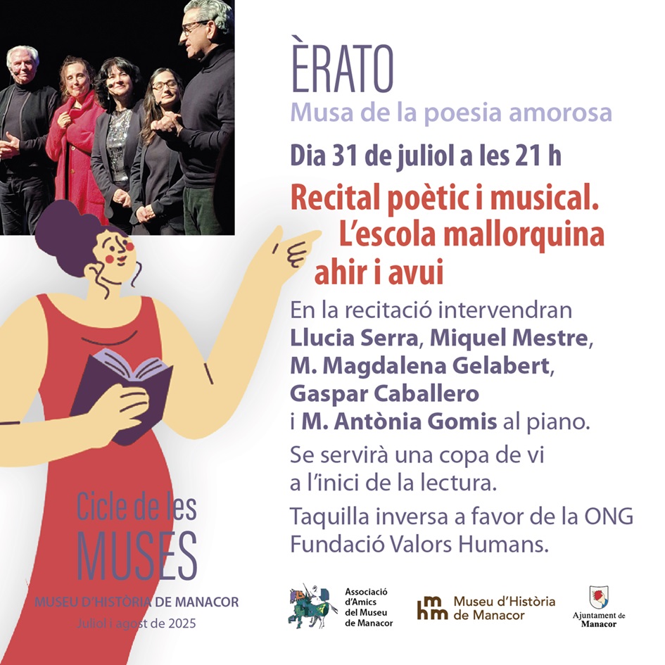 Cicle de les Muses 25: ÈRATO. Recital poètic i musical. L'escola mallorquina ahir i avui
