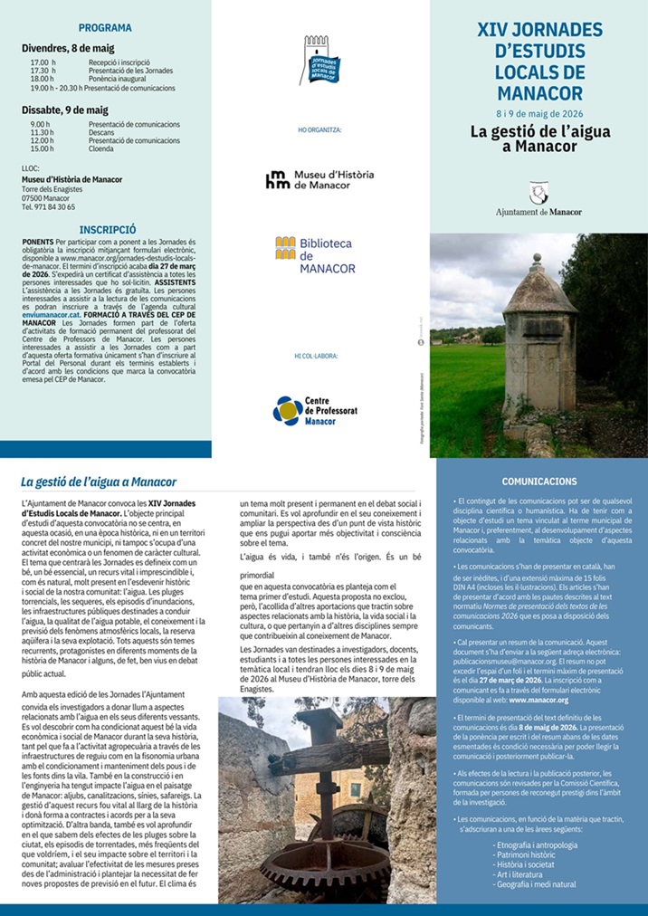 XIV Jornades d'Estudis Locals de Manacor