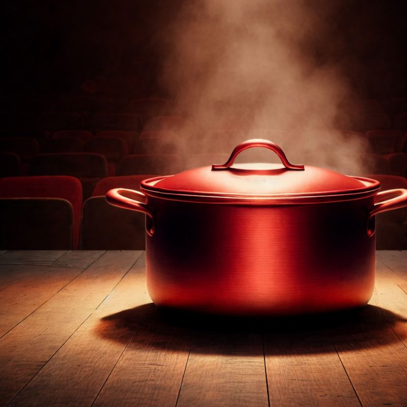 Tres hombres no pueden ocultarse bajo la tapa de un puchero