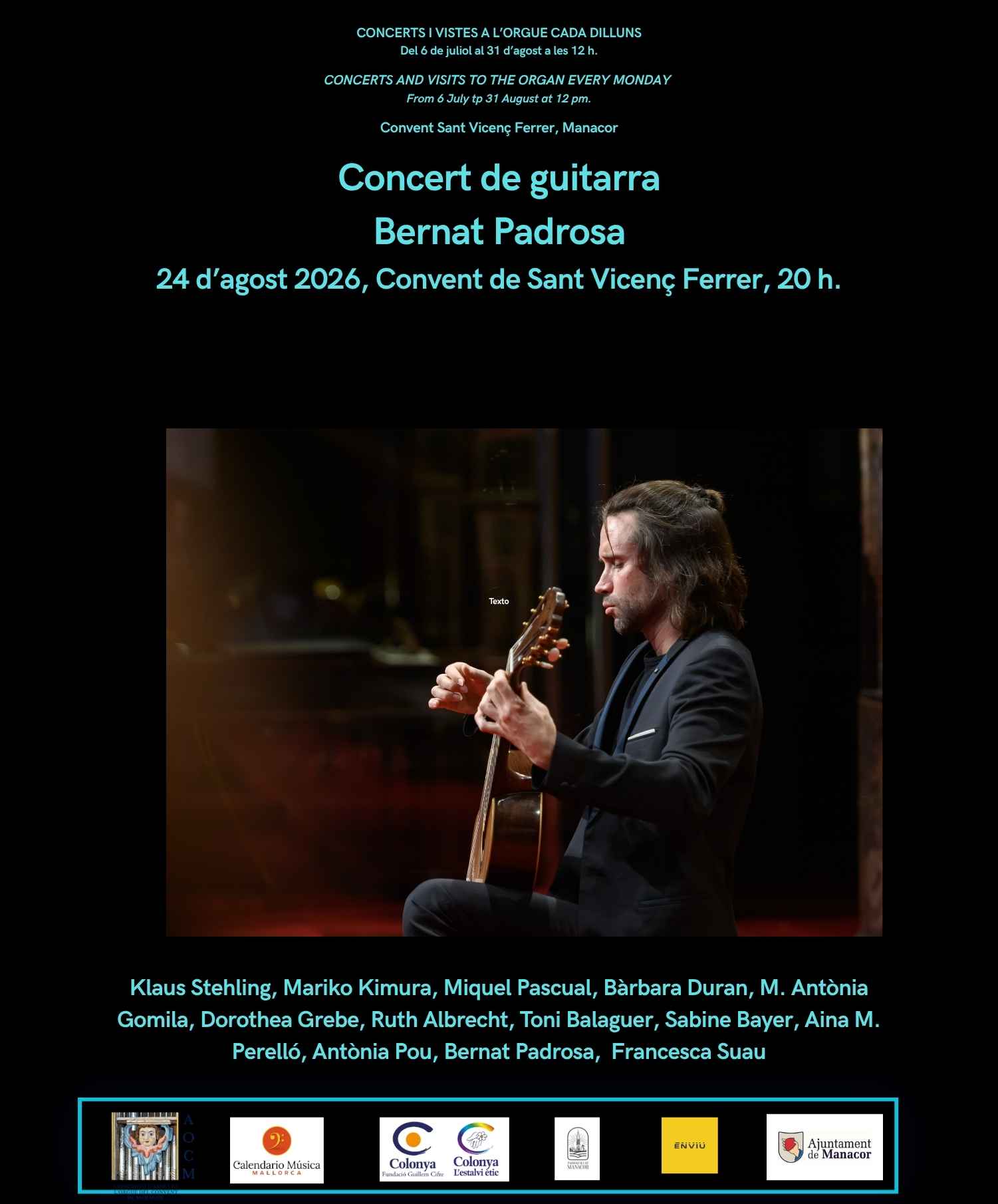 Bernat Padrosa, guitarra. Concert Organis Festival nº 155