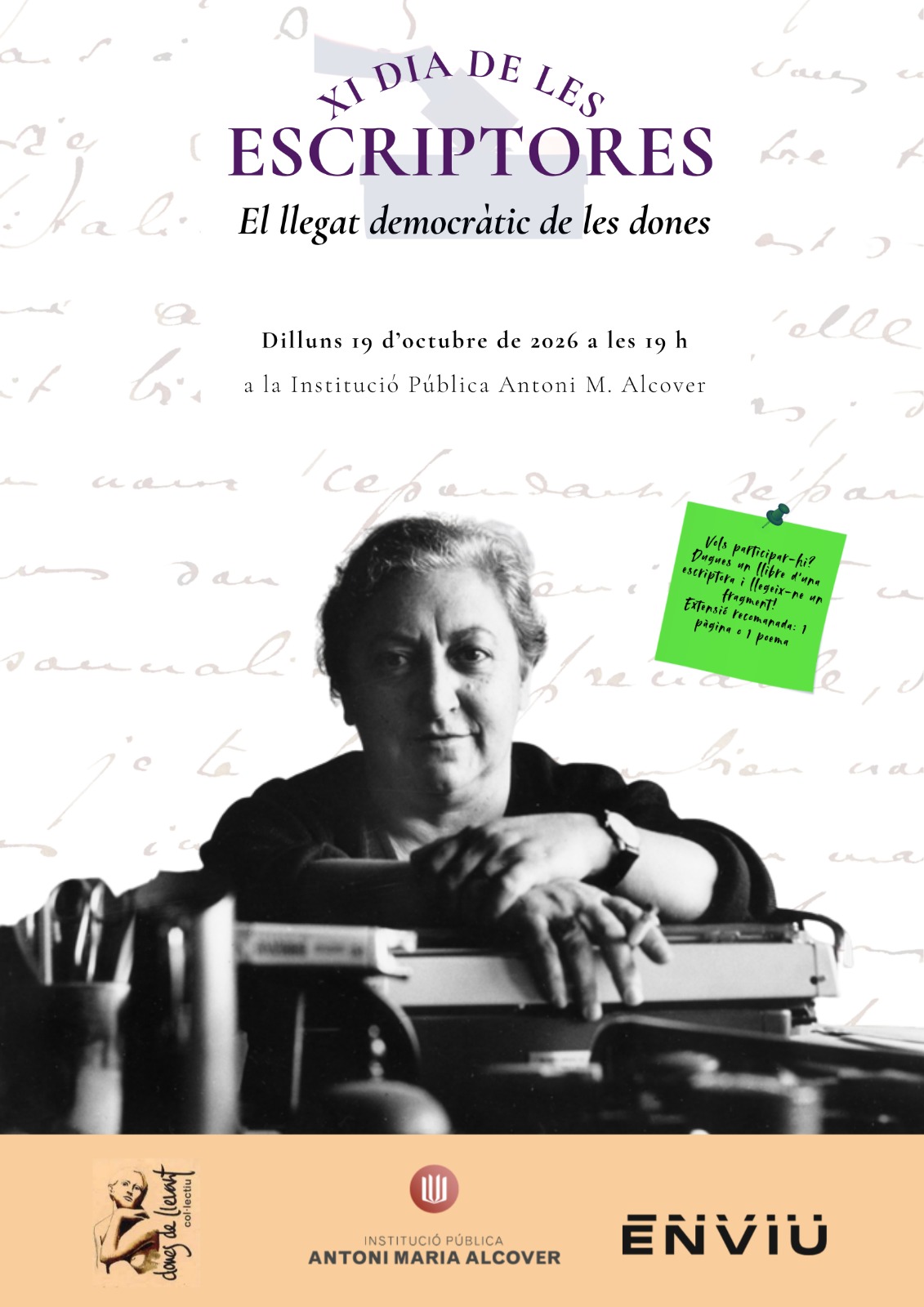 XI DÍA DE LES ESCRIPTORES.  El llegat democràtic de les dones